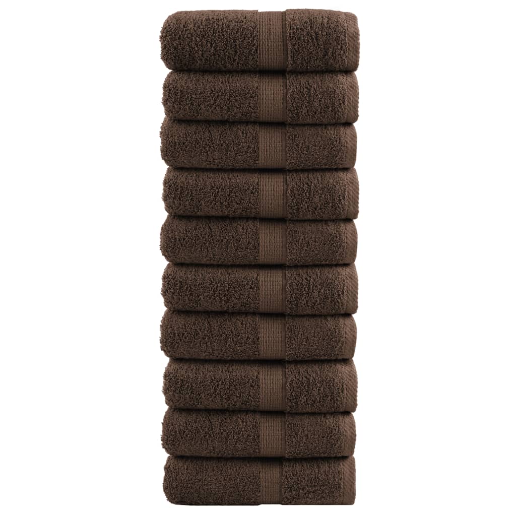Serviettes De Bain De Qualité Supérieure Solund 10 Pcs Marron