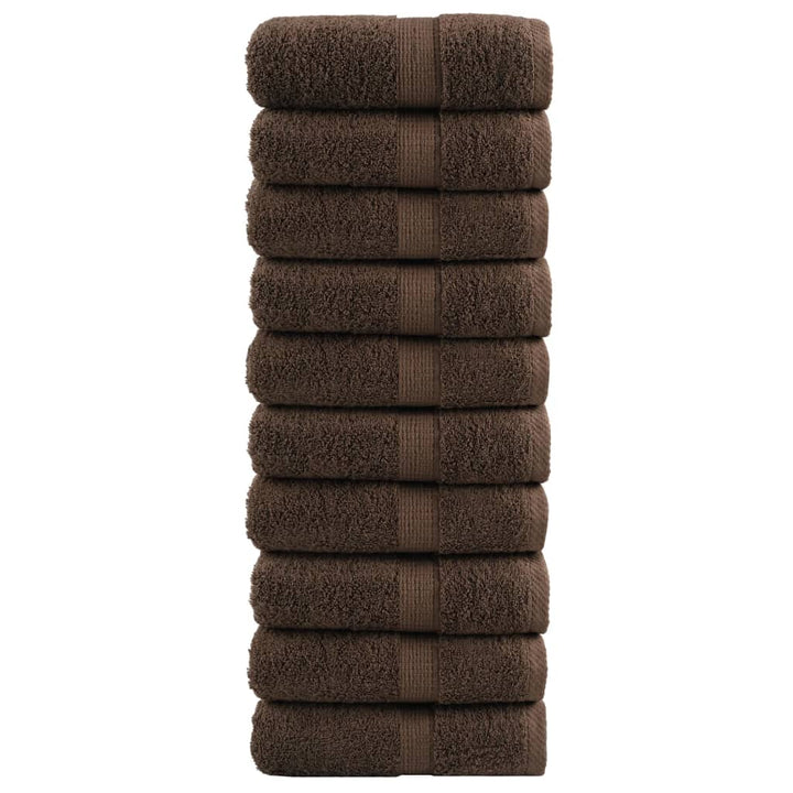 Serviettes De Bain De Qualité Supérieure Solund 10 Pcs Marron