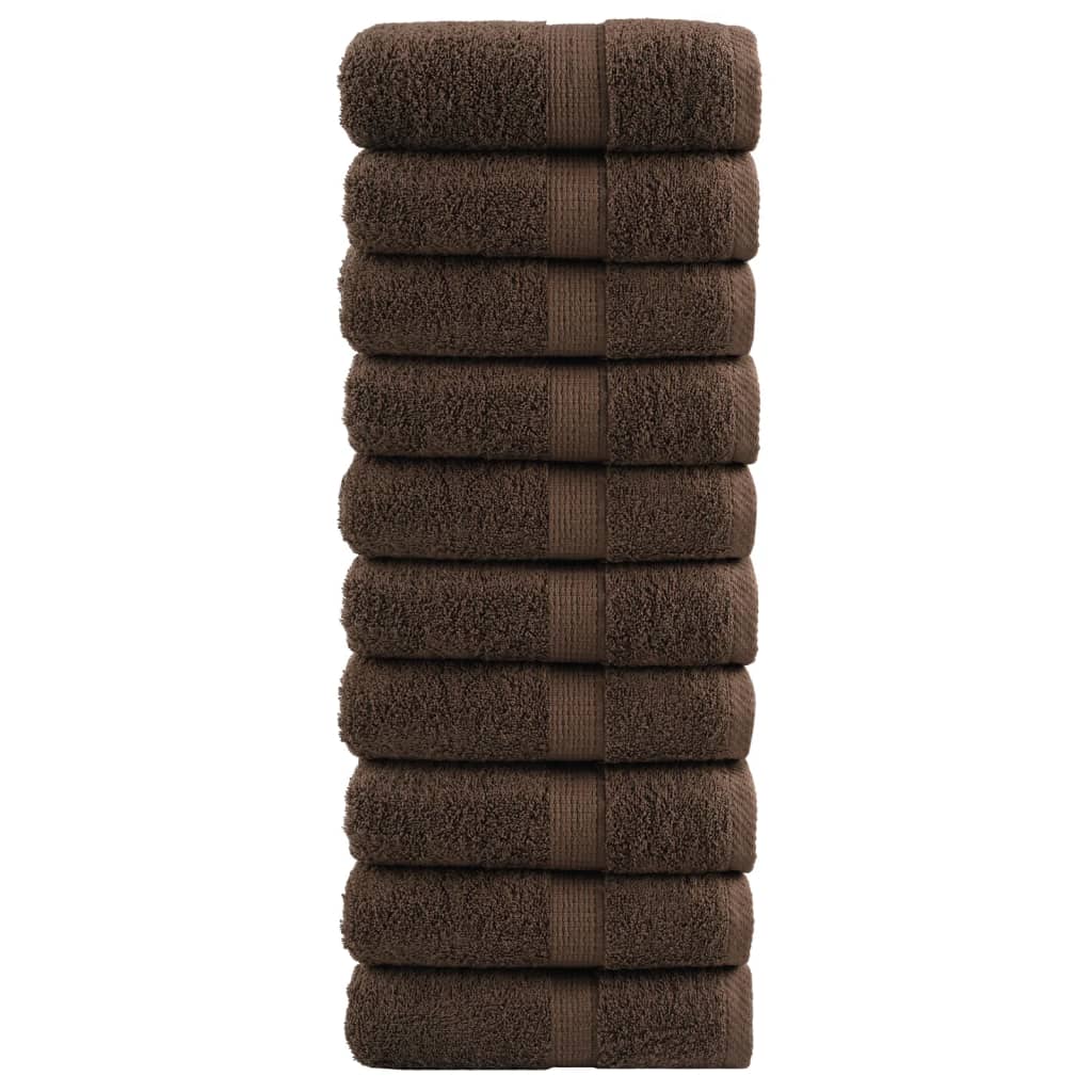 Serviettes De Bain De Qualité Supérieure Solund 10 Pcs Marron