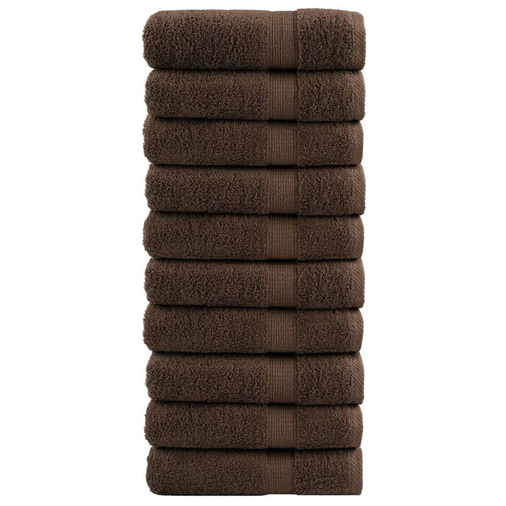 Serviettes De Bain De Qualité Supérieure Solund 10 Pcs Marron