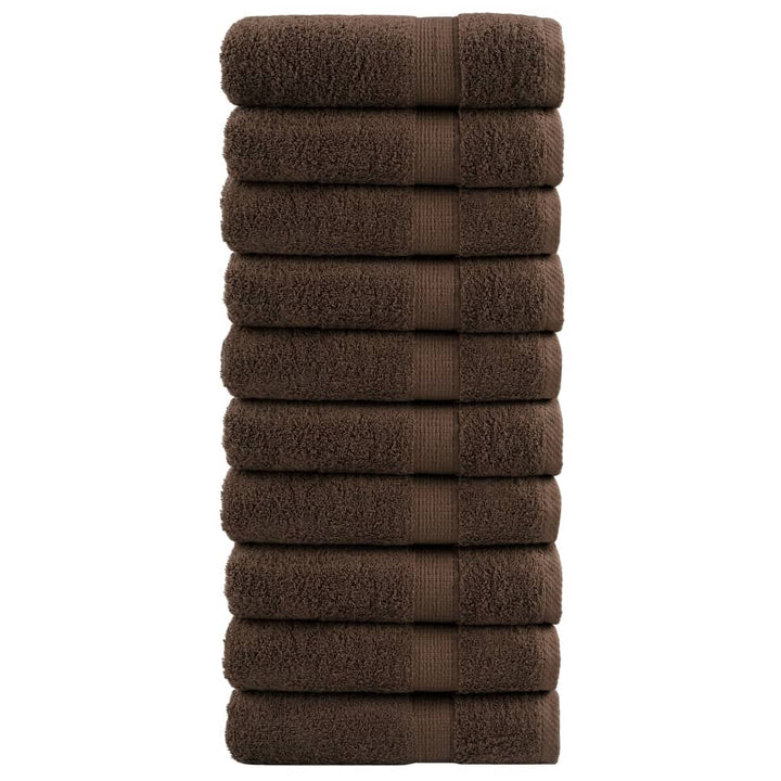 Serviettes De Bain De Qualité Supérieure Solund 10 Pcs Marron