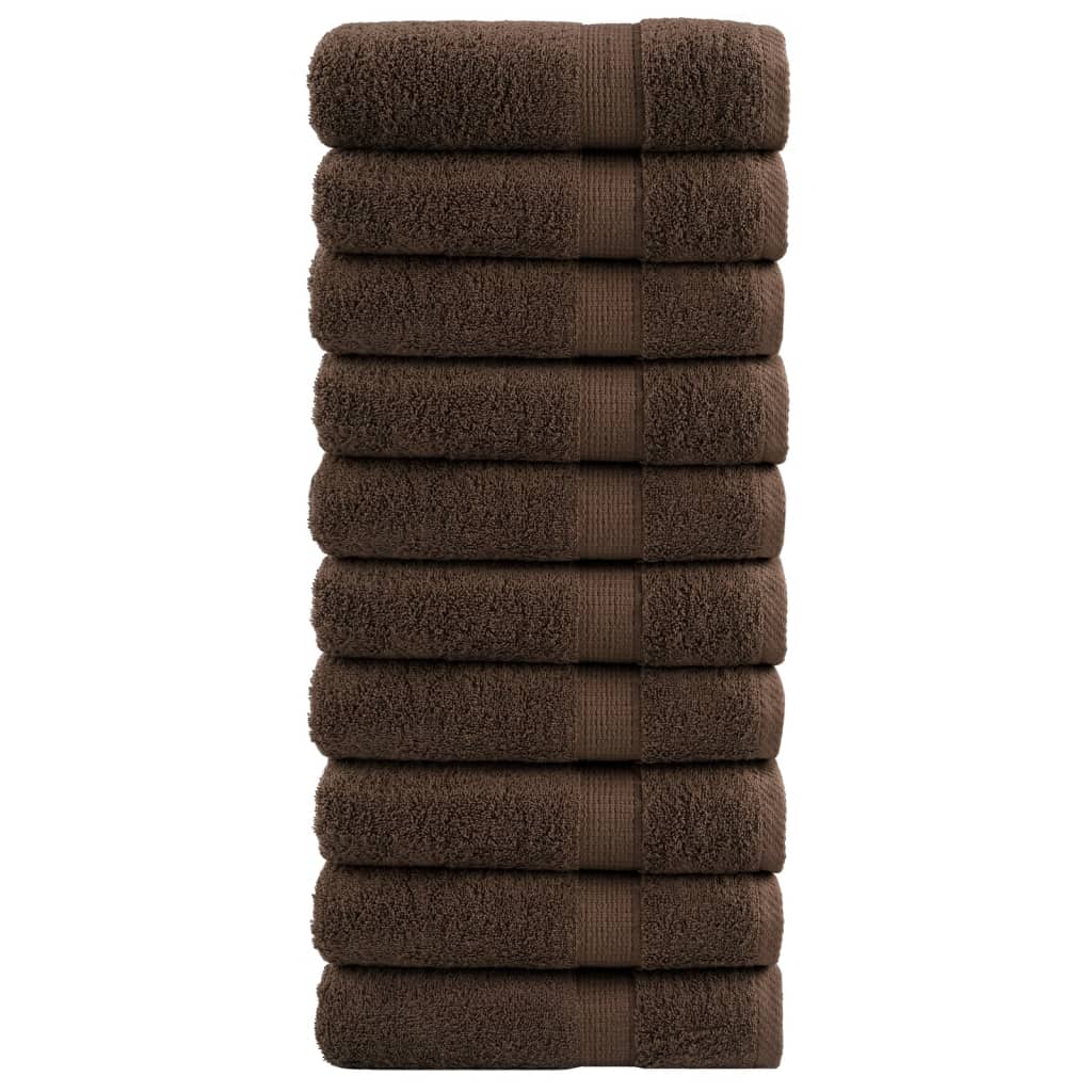 Serviettes De Bain De Qualité Supérieure Solund 10 Pcs Marron