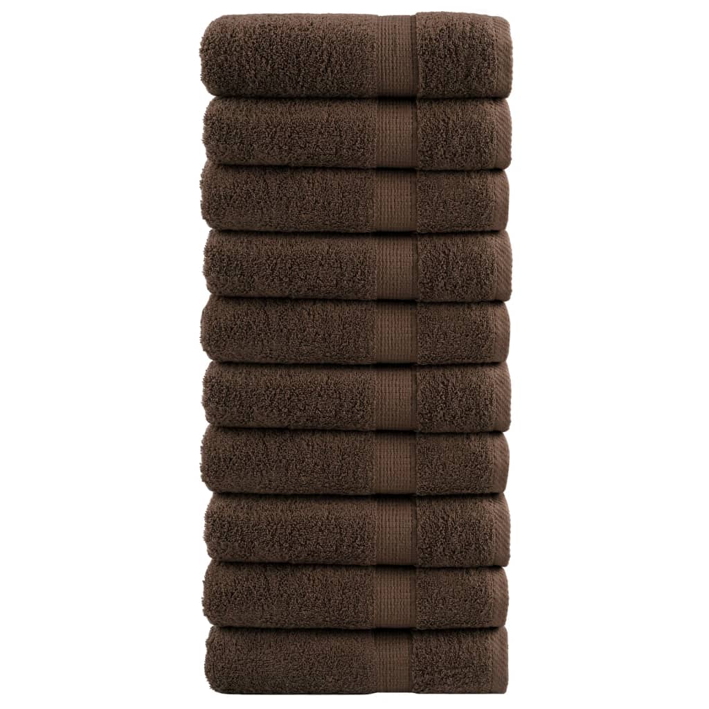 Serviettes De Bain De Qualité Supérieure Solund 10 Pcs Marron