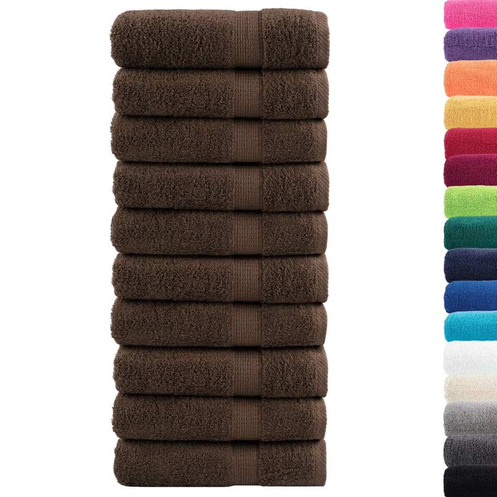 Serviettes De Bain De Qualité Supérieure Solund 10 Pcs Marron