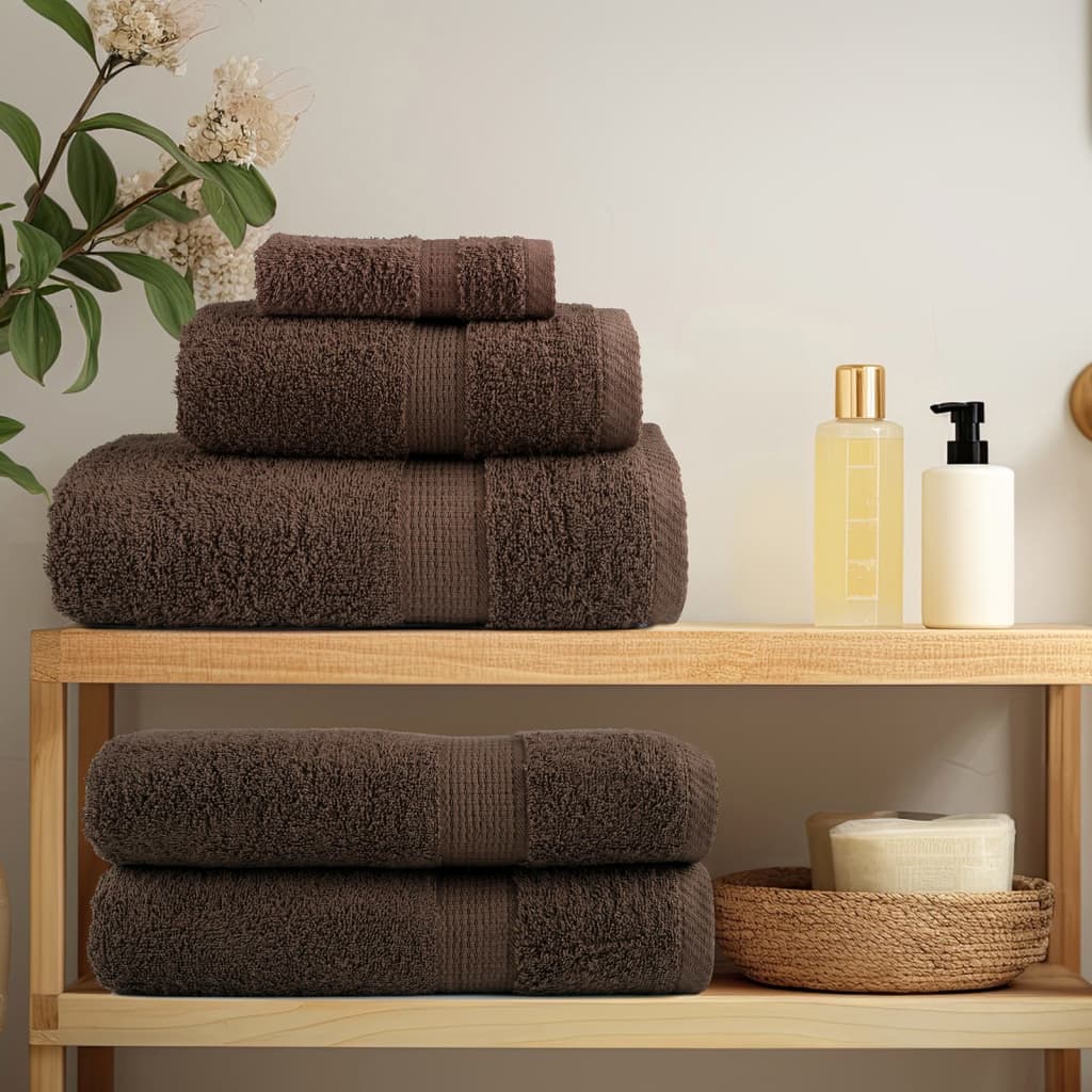 Serviettes De Bain De Qualité Supérieure Solund 10 Pcs Marron