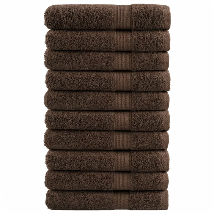 Serviettes De Bain De Qualité Supérieure Solund 10 Pcs Marron