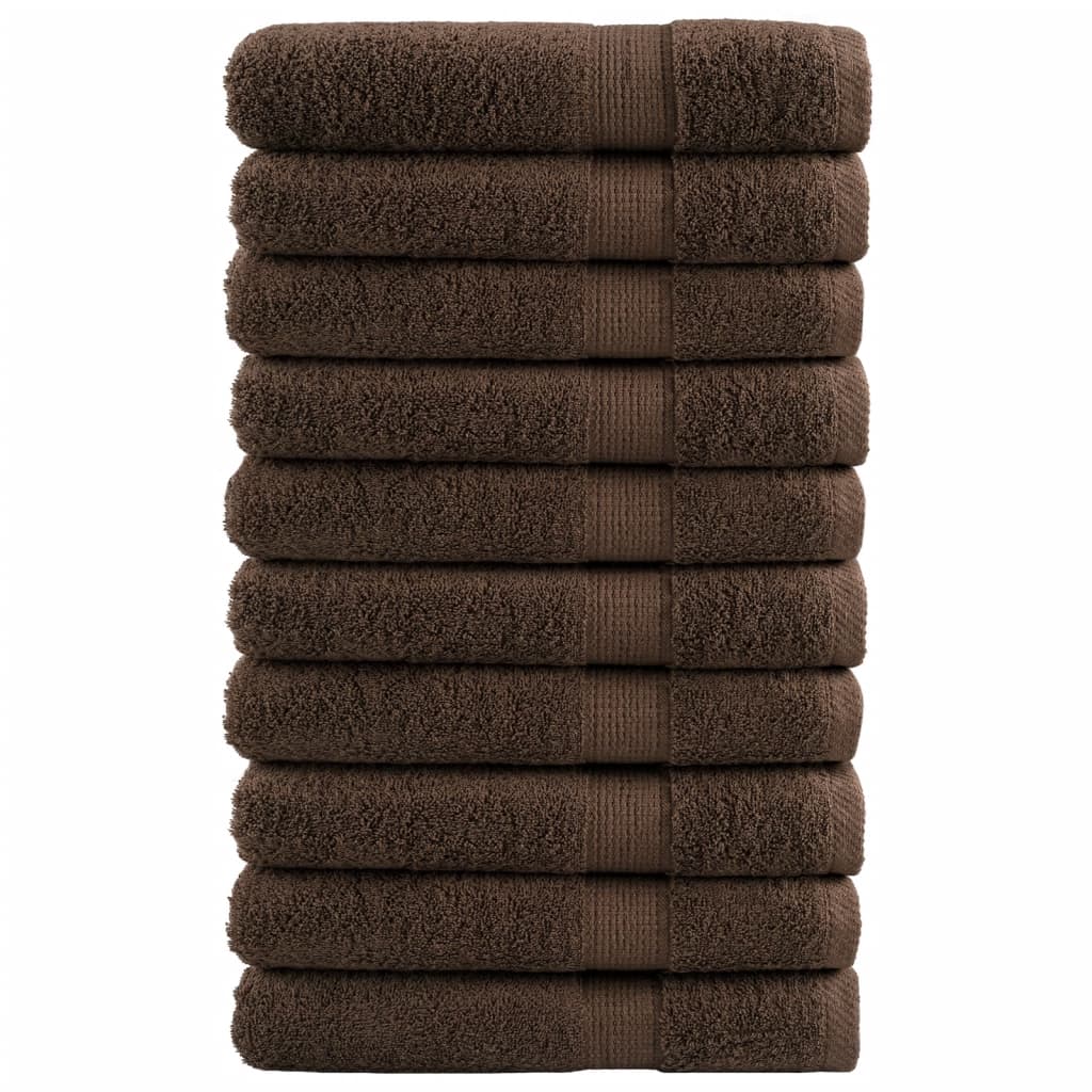 Serviettes De Bain De Qualité Supérieure Solund 10 Pcs Marron