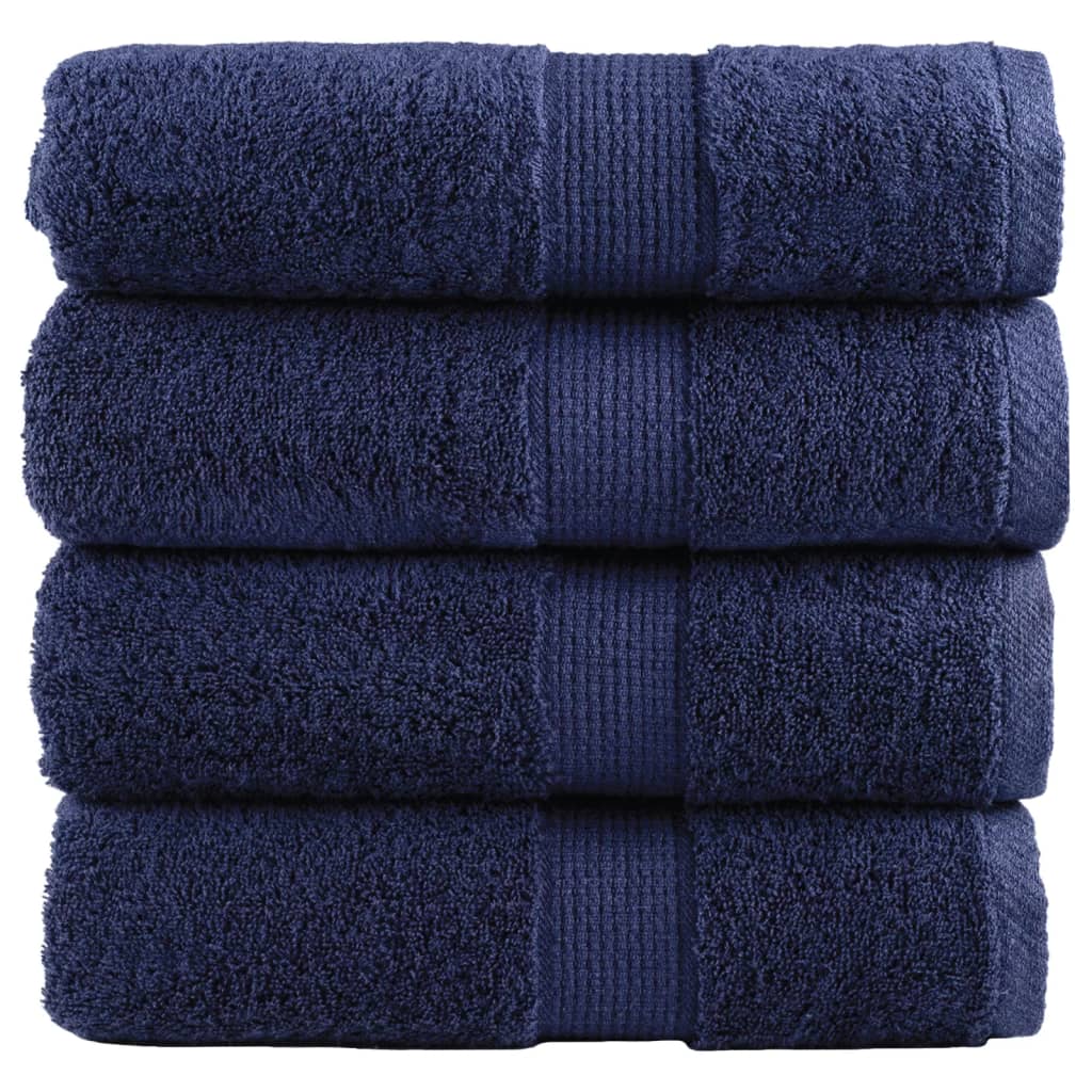 Serviettes De Douche De Qualité Supérieure Solund 10 Pcs Bleu Marine