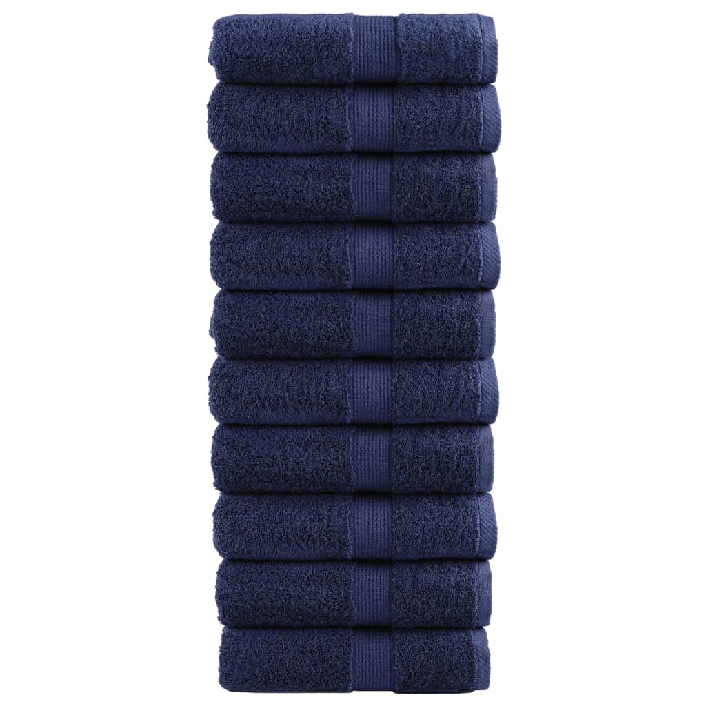 Serviettes De Douche De Qualité Supérieure Solund 10 Pcs Bleu Marine
