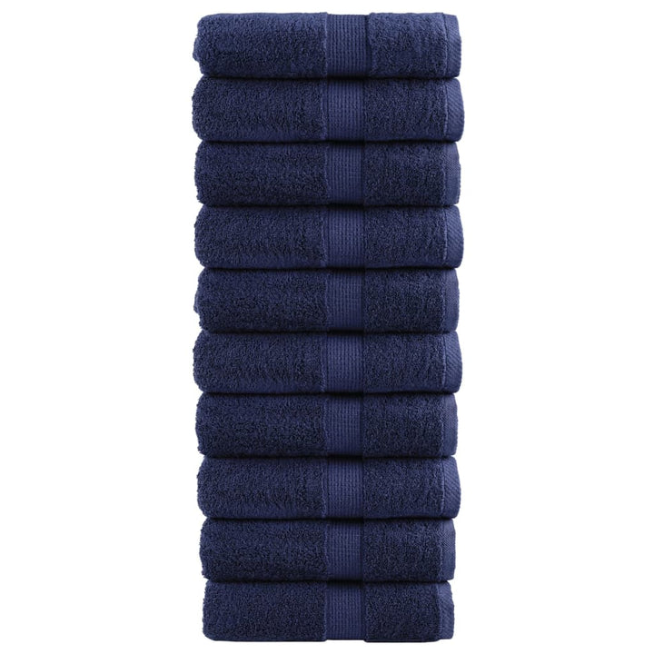 Serviettes De Douche De Qualité Supérieure Solund 10 Pcs Bleu Marine