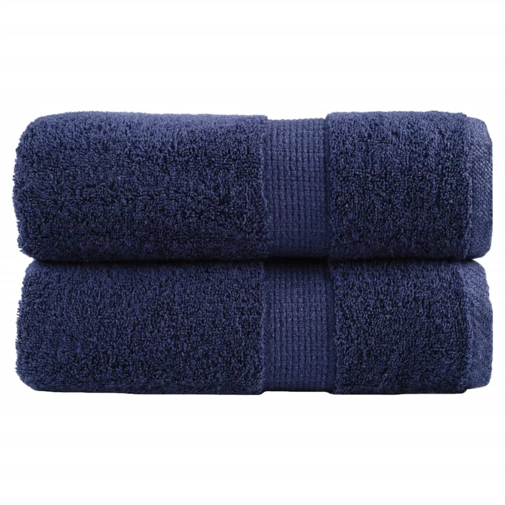 Serviettes De Douche De Qualité Supérieure Solund 10 Pcs Bleu Marine