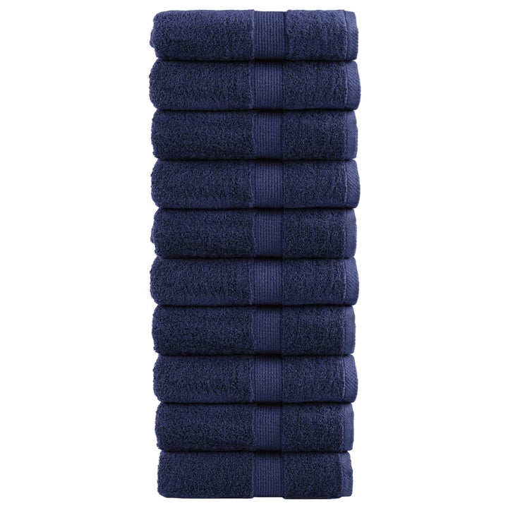 Serviettes De Douche De Qualité Supérieure Solund 10 Pcs Bleu Marine