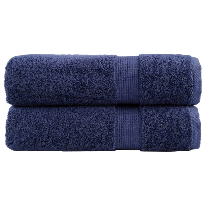 Serviettes De Douche De Qualité Supérieure Solund 10 Pcs Bleu Marine