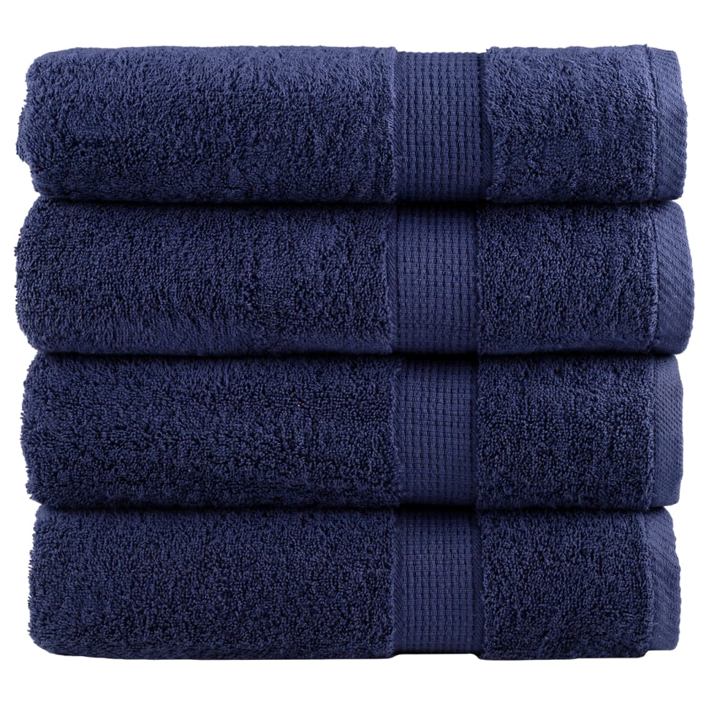 Serviettes De Douche De Qualité Supérieure Solund 10 Pcs Bleu Marine