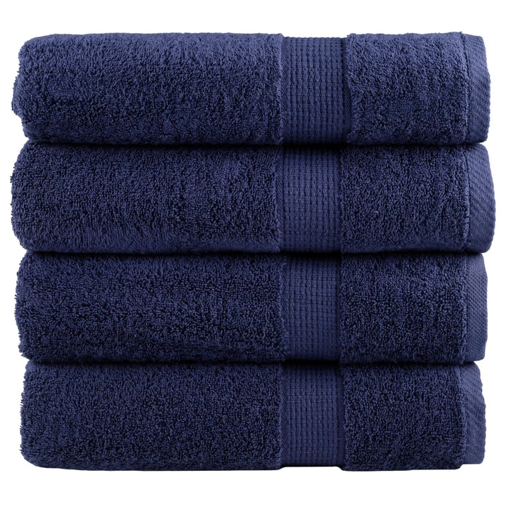 Serviettes De Douche De Qualité Supérieure Solund 10 Pcs Bleu Marine