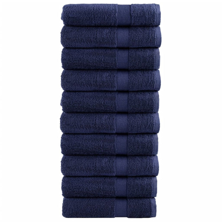 Serviettes De Douche De Qualité Supérieure Solund 10 Pcs Bleu Marine