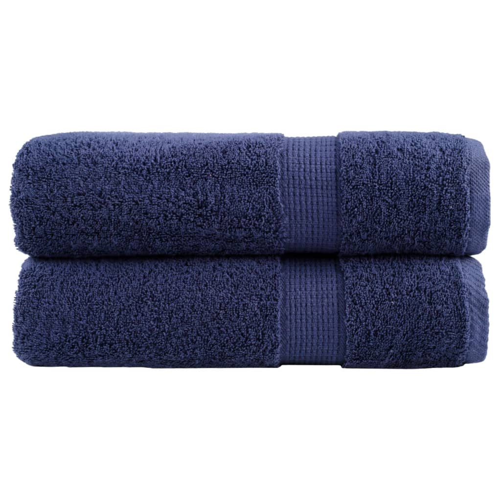 Serviettes De Douche De Qualité Supérieure Solund 10 Pcs Bleu Marine