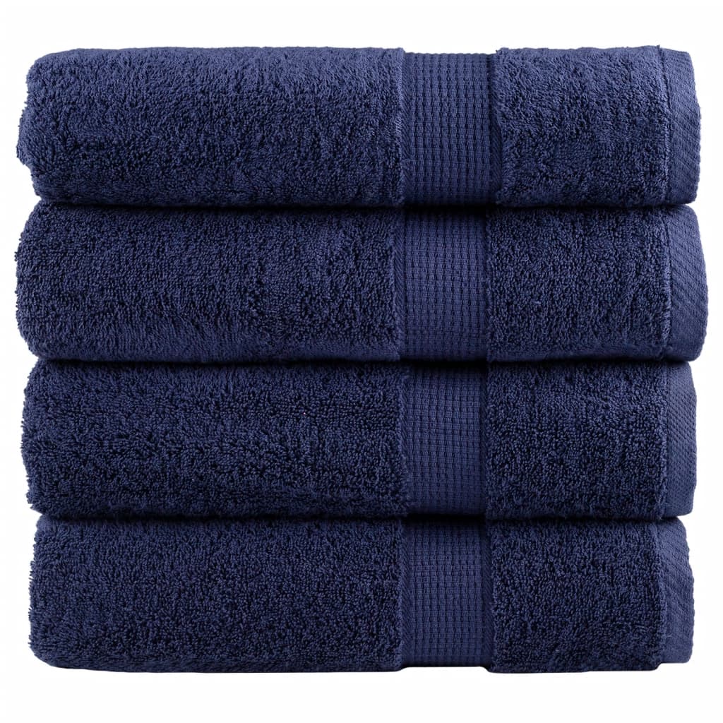 Serviettes De Douche De Qualité Supérieure Solund 10 Pcs Bleu Marine