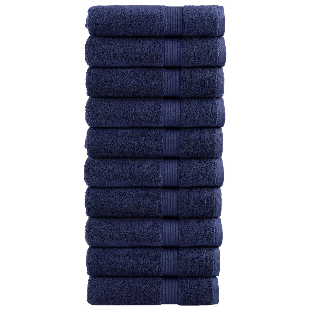 Serviettes De Douche De Qualité Supérieure Solund 10 Pcs Bleu Marine