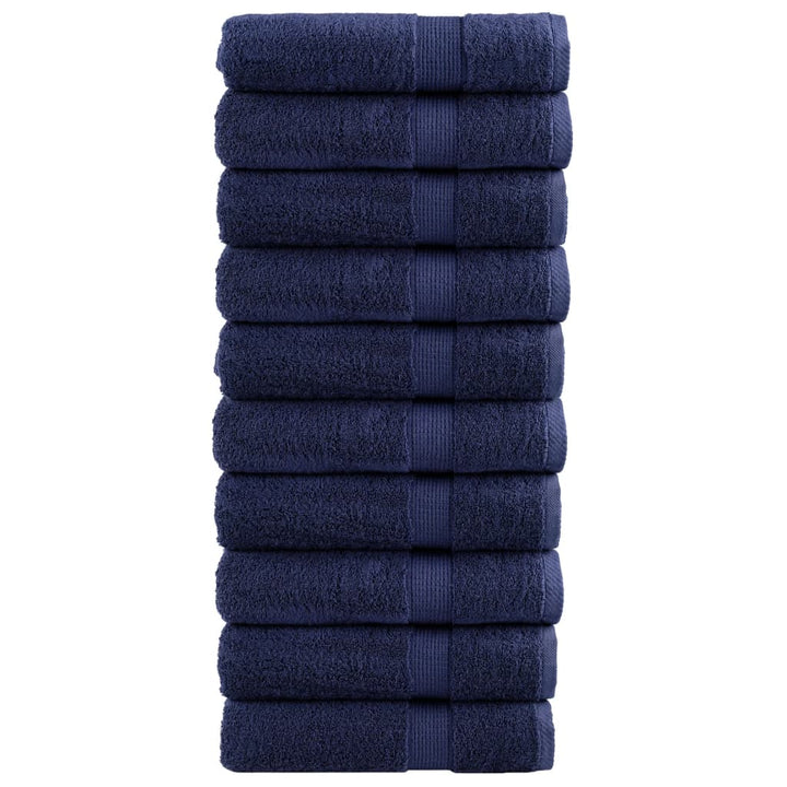 Serviettes De Douche De Qualité Supérieure Solund 10 Pcs Bleu Marine