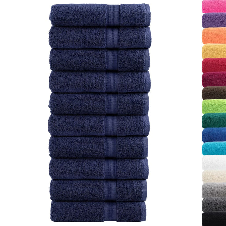 Serviettes De Douche De Qualité Supérieure Solund 10 Pcs Bleu Marine
