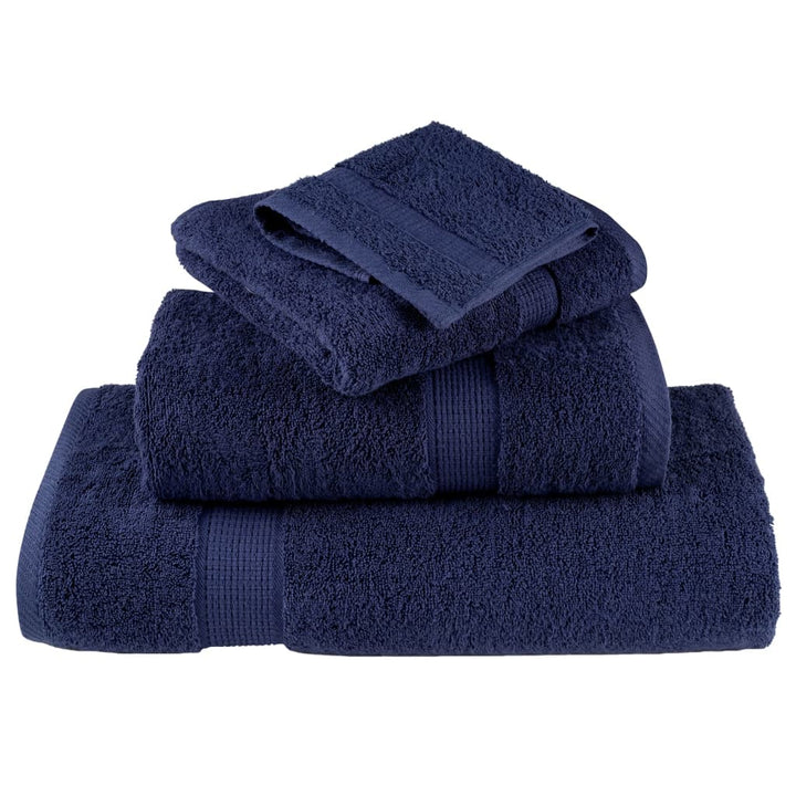 Serviettes De Douche De Qualité Supérieure Solund 10 Pcs Bleu Marine
