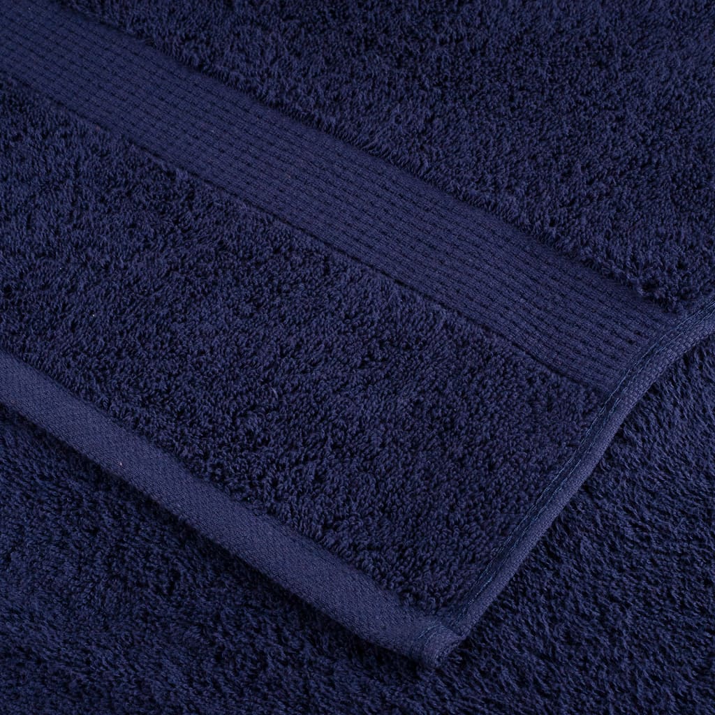 Serviettes De Douche De Qualité Supérieure Solund 10 Pcs Bleu Marine