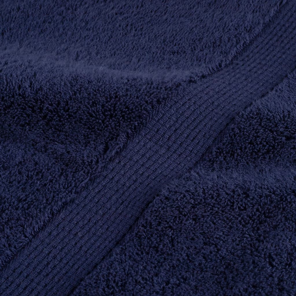 Serviettes De Douche De Qualité Supérieure Solund 10 Pcs Bleu Marine