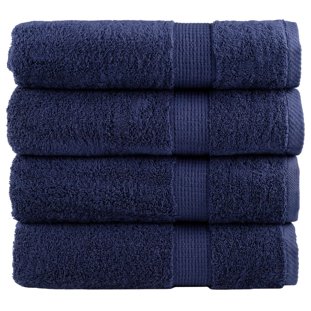 Serviettes De Douche De Qualité Supérieure Solund 10 Pcs Bleu Marine