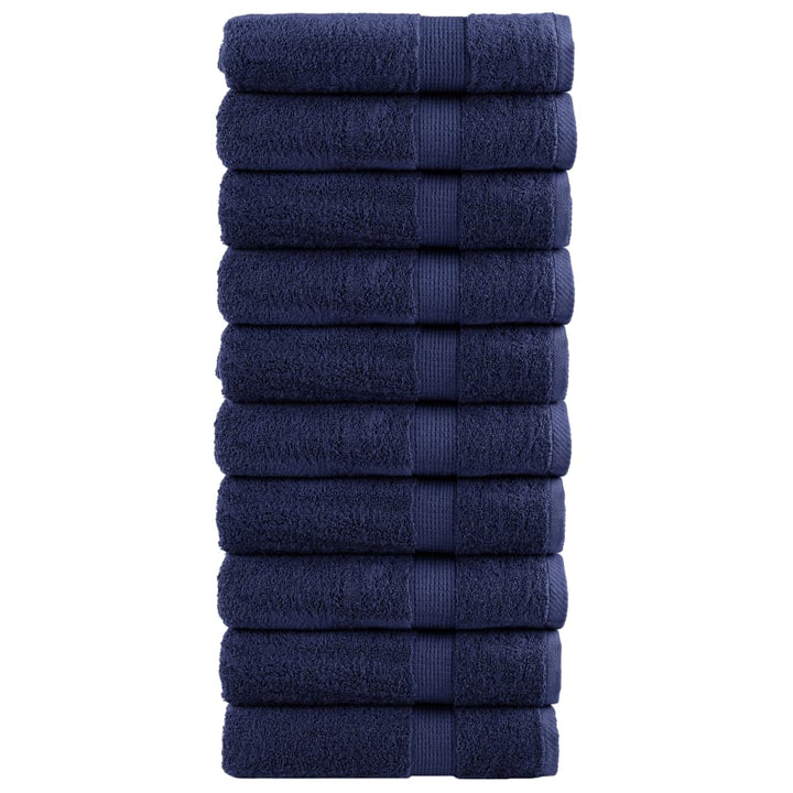 Serviettes De Douche De Qualité Supérieure Solund 10 Pcs Bleu Marine