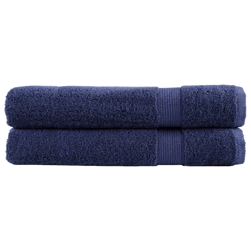 Serviettes De Douche De Qualité Supérieure Solund 10 Pcs Bleu Marine