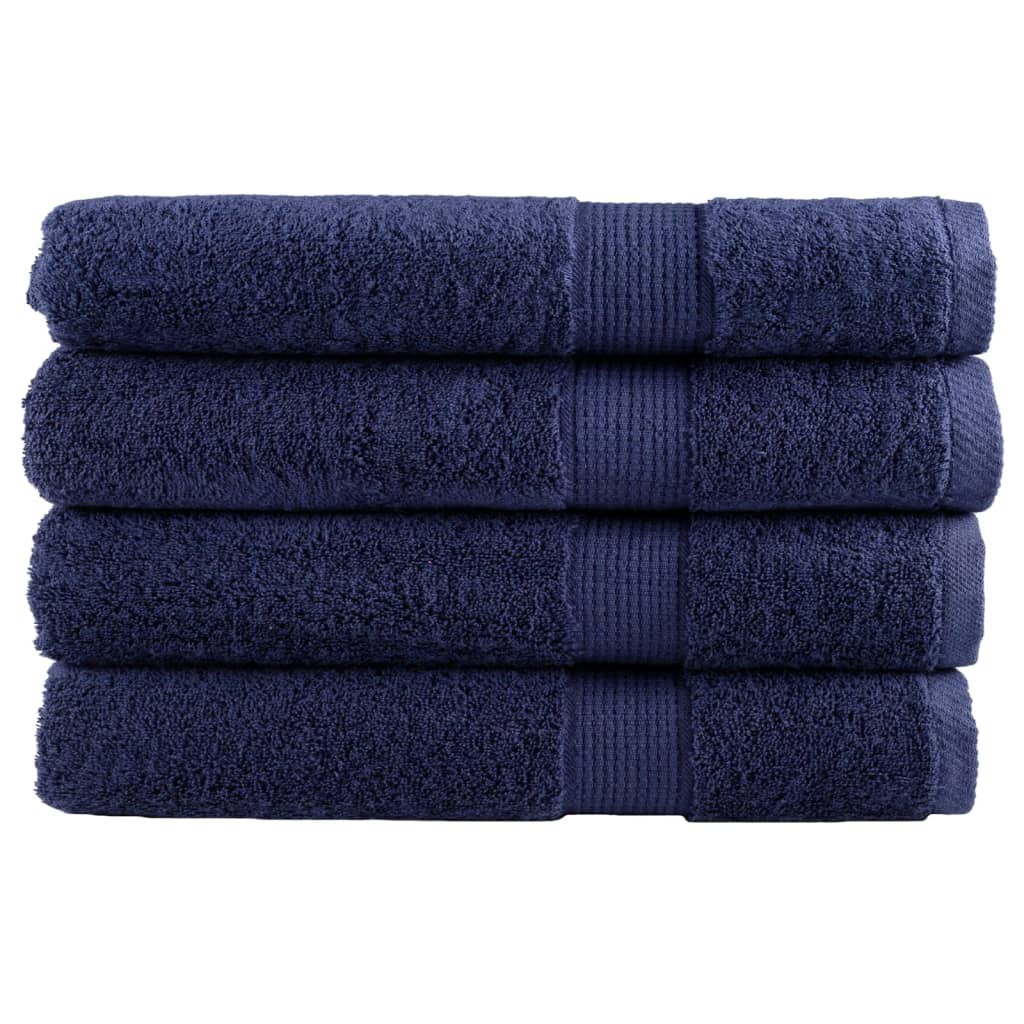 Serviettes De Douche De Qualité Supérieure Solund 10 Pcs Bleu Marine