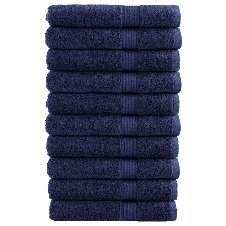 Serviettes De Douche De Qualité Supérieure Solund 10 Pcs Bleu Marine