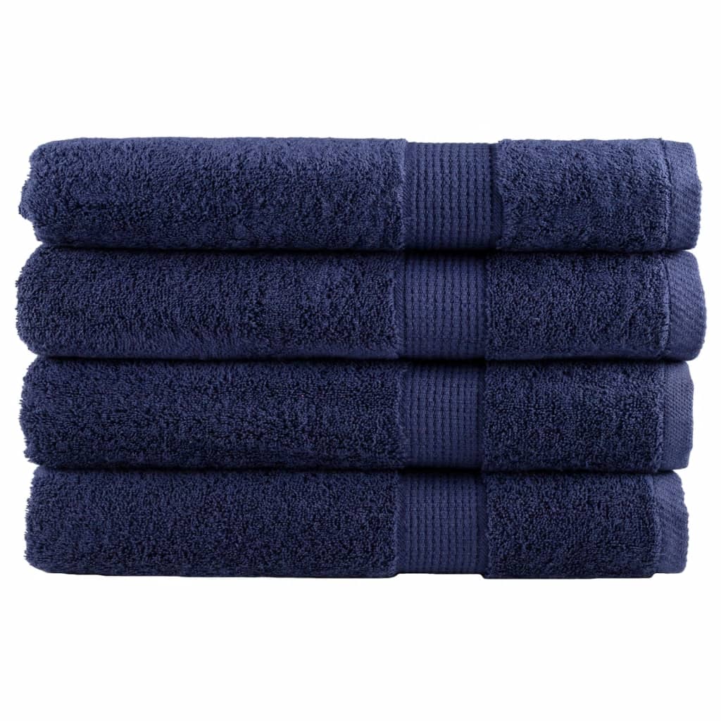 Serviettes De Douche De Qualité Supérieure Solund 10 Pcs Bleu Marine