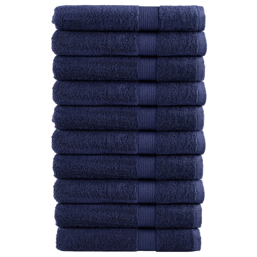 Serviettes De Douche De Qualité Supérieure Solund 10 Pcs Bleu Marine