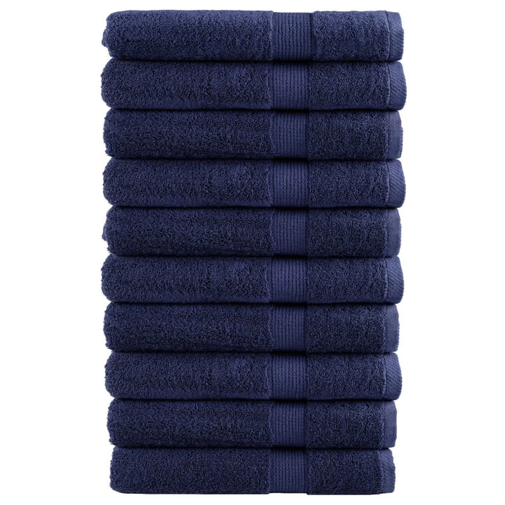 Serviettes De Douche De Qualité Supérieure Solund 10 Pcs Bleu Marine