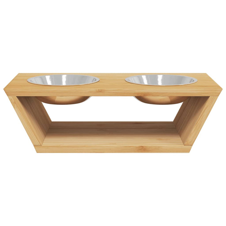 Bols Surélevés Pour Chiens 35,5X18X10,5 Cm Bambou