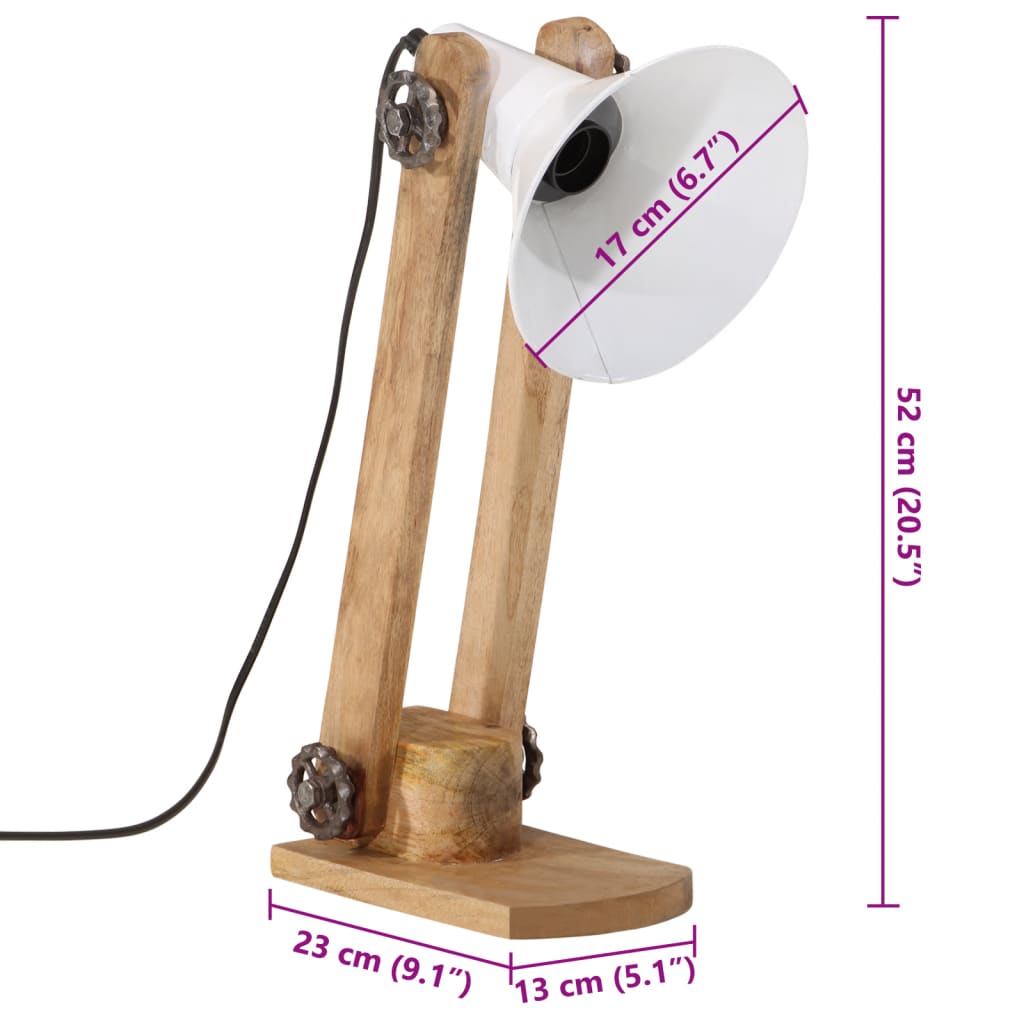 Lampe De Bureau 25 W 23X13X52 Cm E27 Blanc