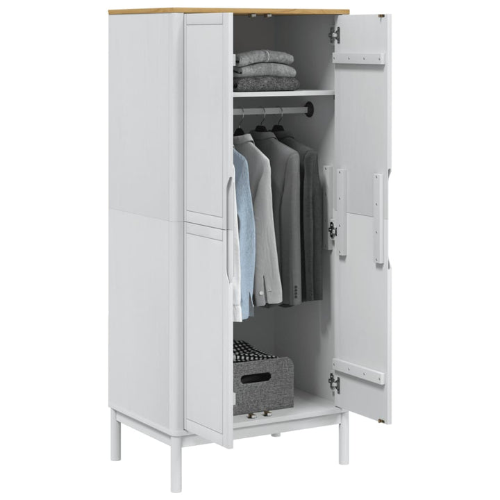 Garde-Robe Floro 77X53X171 Cm Bois Massif De Pin