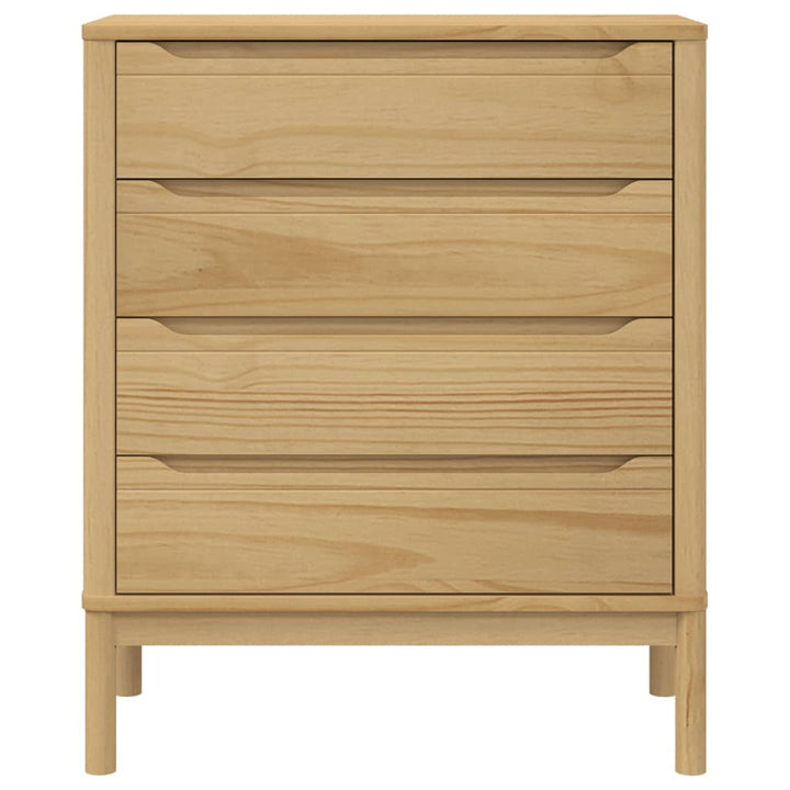 Commode Floro Cire Marron Bois De Pin Massif
