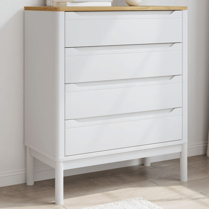 Commode Floro Cire Marron Bois De Pin Massif
