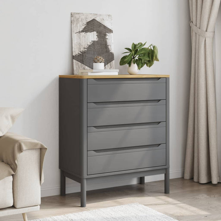 Commode Floro Cire Marron Bois De Pin Massif