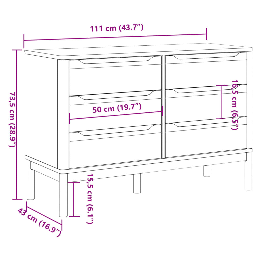 Commode Floro Bois De Pin Massif