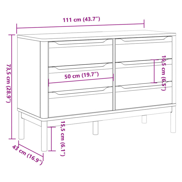 Commode Floro Bois De Pin Massif