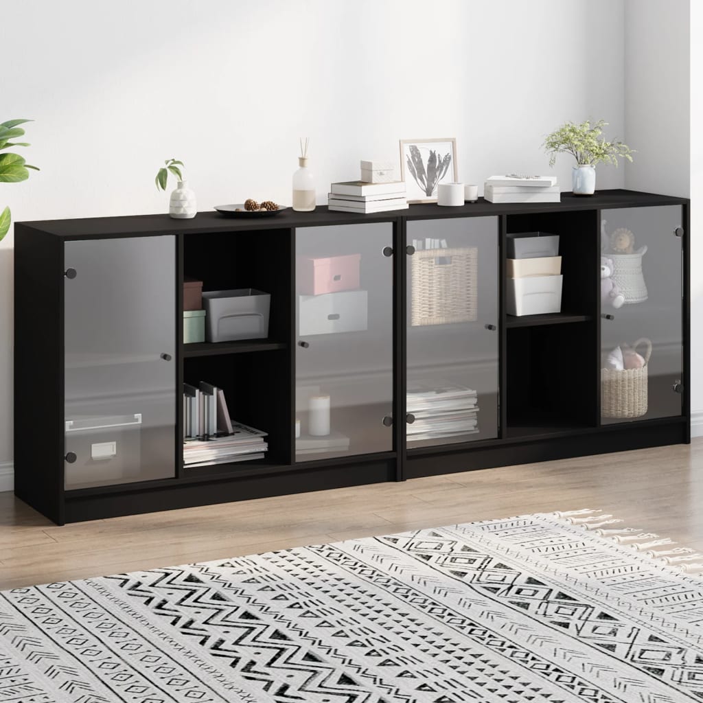 Bibliothèque Avec Portes 204X37X75 Cm Bois D'ingénierie