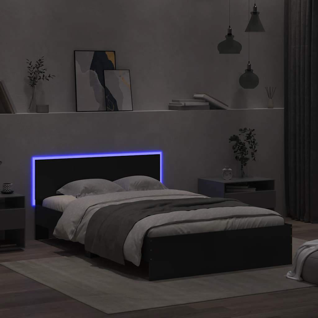Cadre De Lit Avec Tête De Lit Et Led