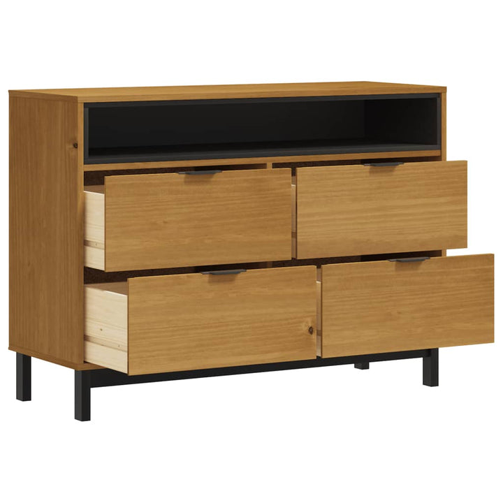 Commode Flam 110X40X80 Cm Bois De Pin Massif