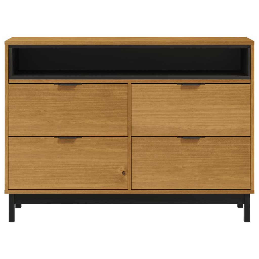 Commode Flam 110X40X80 Cm Bois De Pin Massif