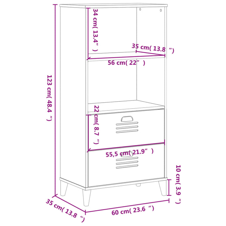 Bibliothèque Viken 60X35X123 Cm Bois D'ingénierie