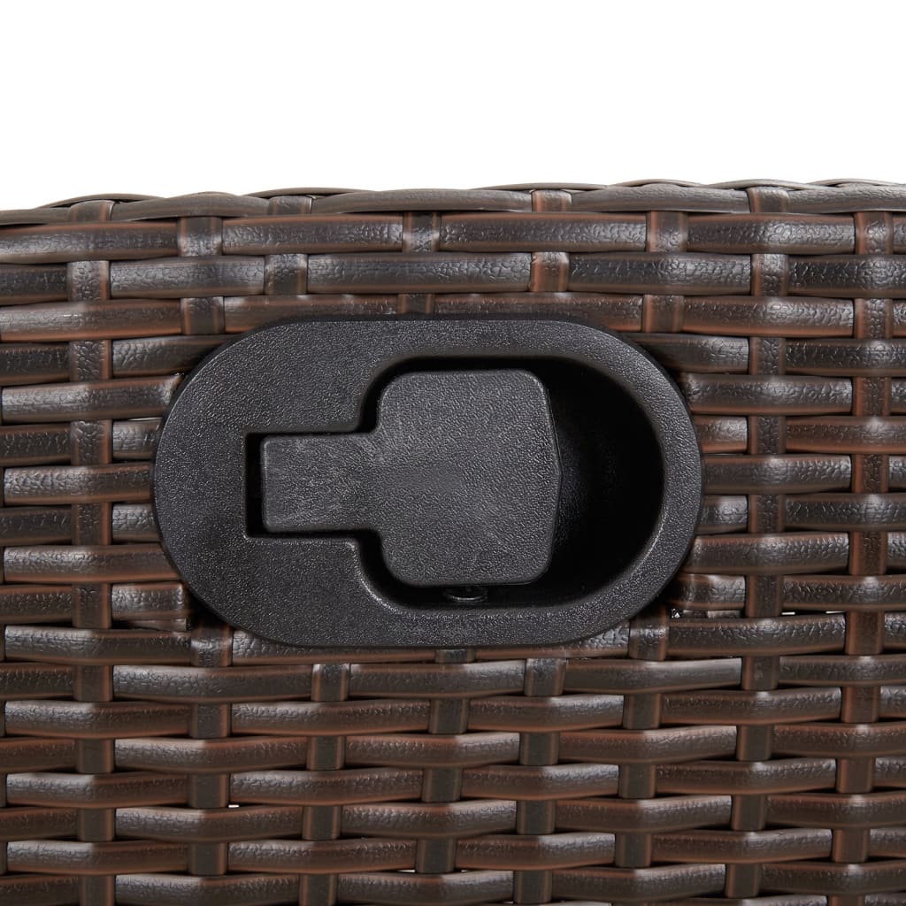 Ensemble À Manger De Jardin 5 Pcs Et Coussins Marron Poly Rotin